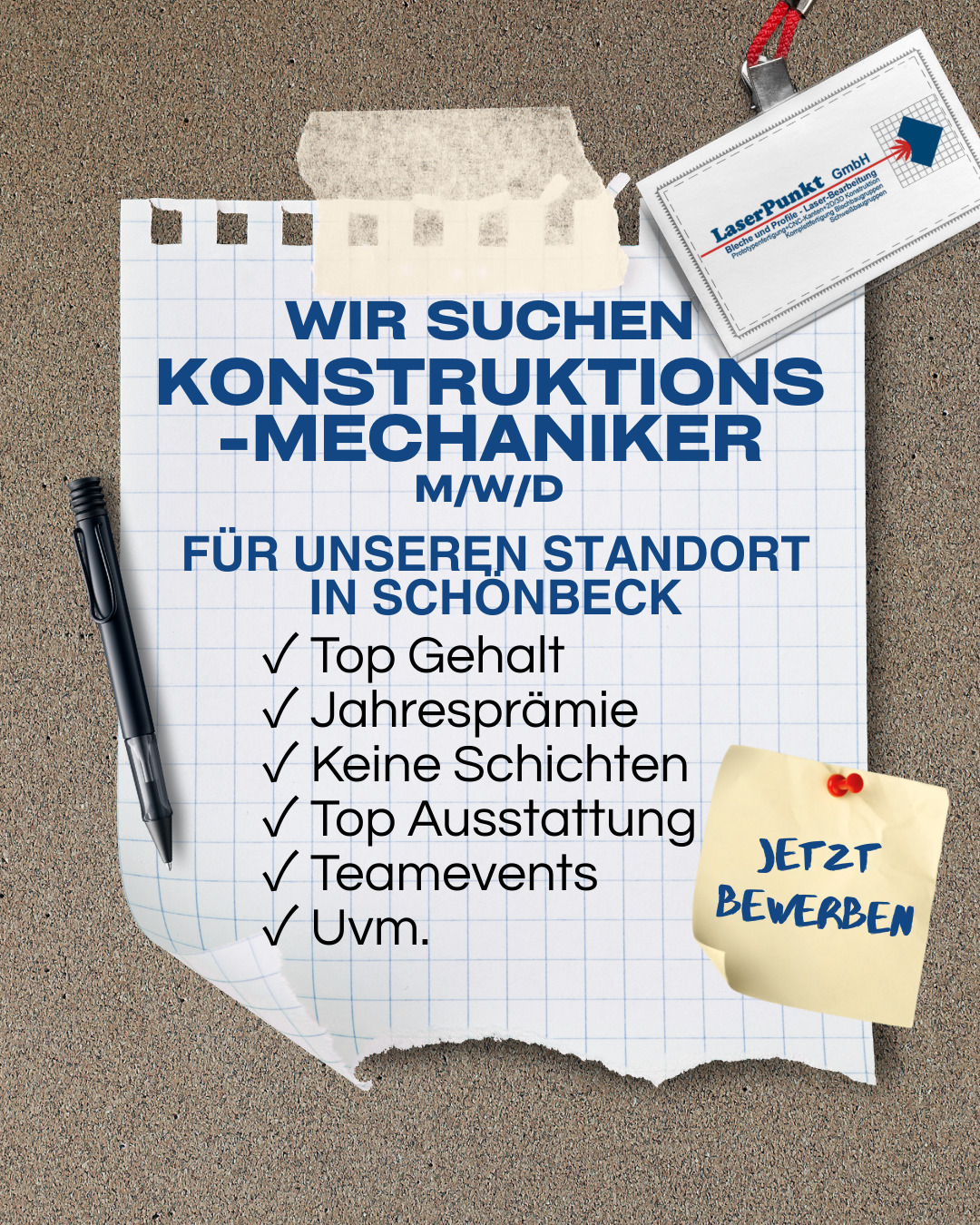 LaserPunkt GmbH Facebook ad: Konstruktionstechniker (m/w/d) in Schönbeck gesucht!