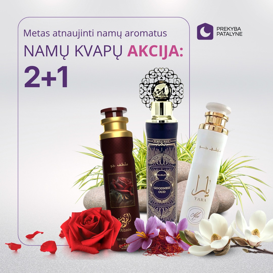 Prekyba patalyne Facebook ad: AKCIJA NAMŲ KVAPŲ PURŠKIKLIAMS, 2+1