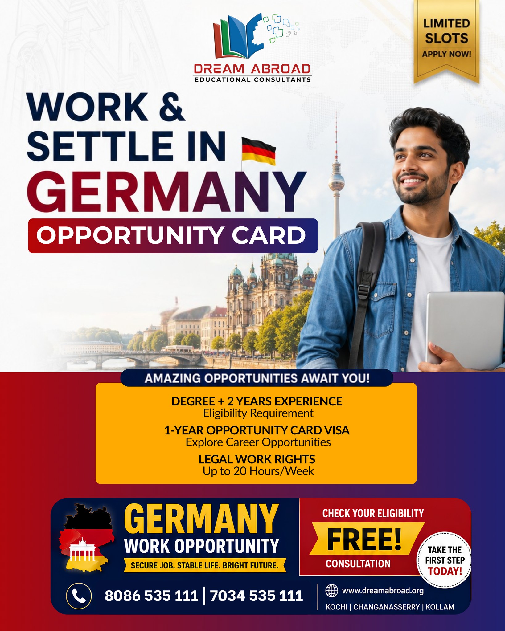 DREAM ABROAD EDUCATIONAL CONSULTANTS Facebook ad: Germany is looking for skilled professionals.