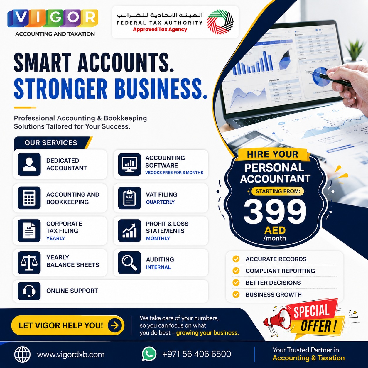 Vigor Accounting and Consultancy Facebook ad: Chat with us