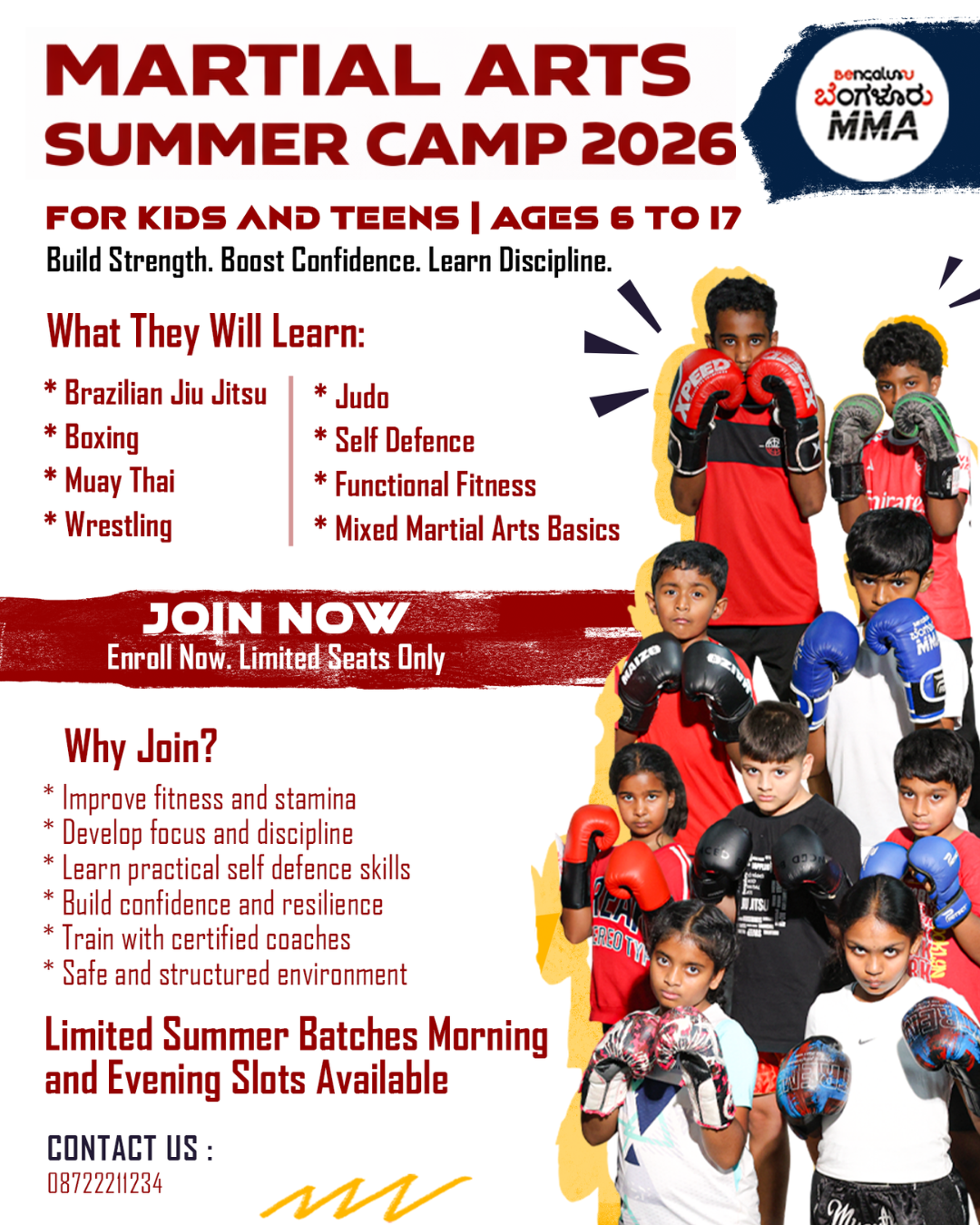 Bengaluru Mixed Martial Arts Facebook ad: Let Your Kids Learn Gymnastics This Summer