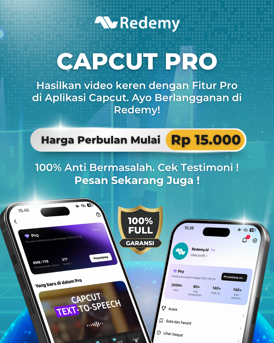 Redemy Facebook ad: Suka edit video di capcut?