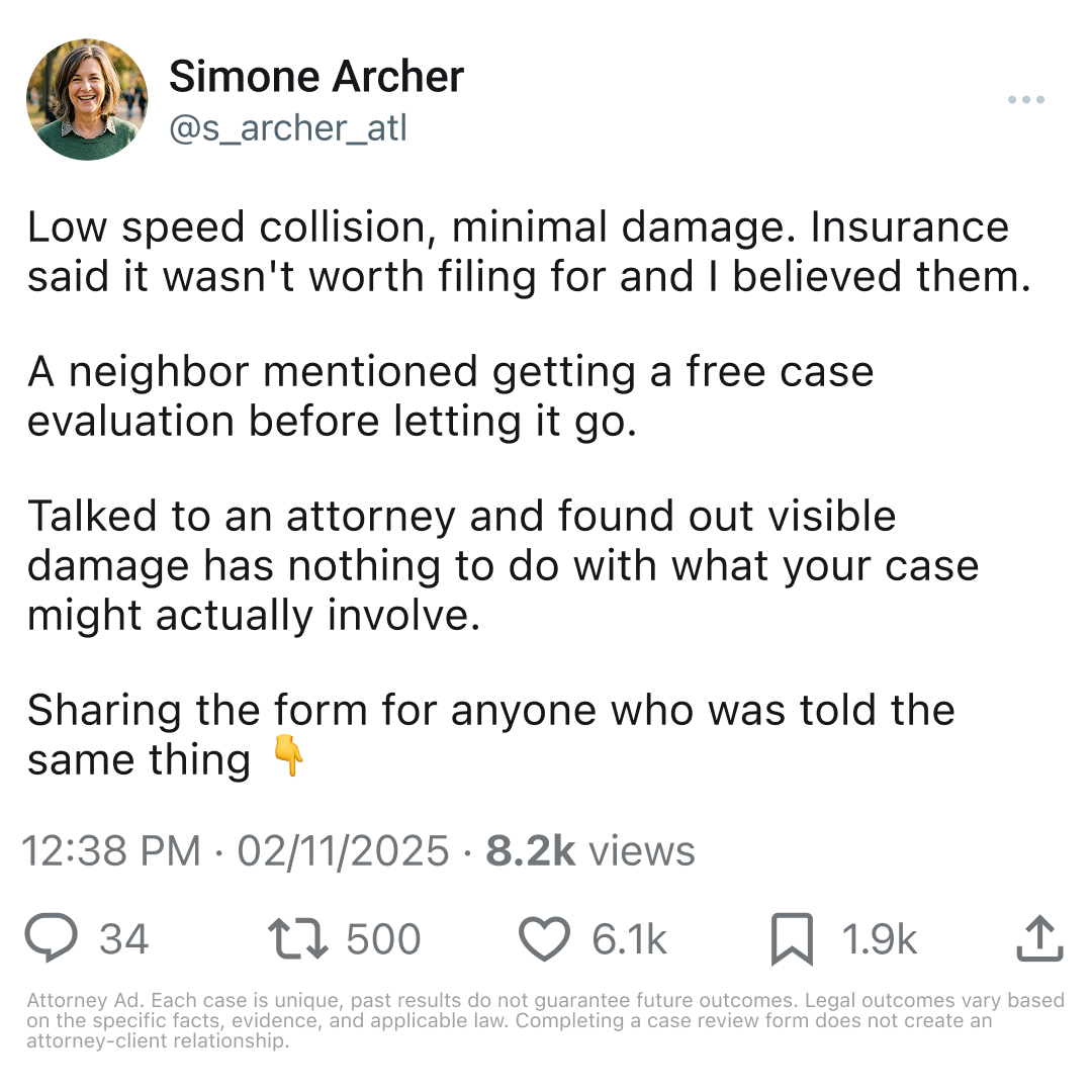 Vehicle Injury Claim Facebook ad: Insurance Lowballing You After Your Accident?