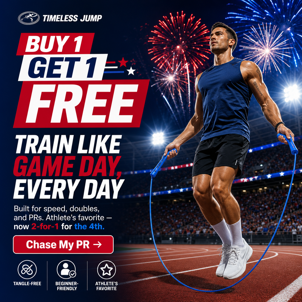 Timeless Jump Facebook ad: 4th of July Sale, Buy 1 Get 1 FREE