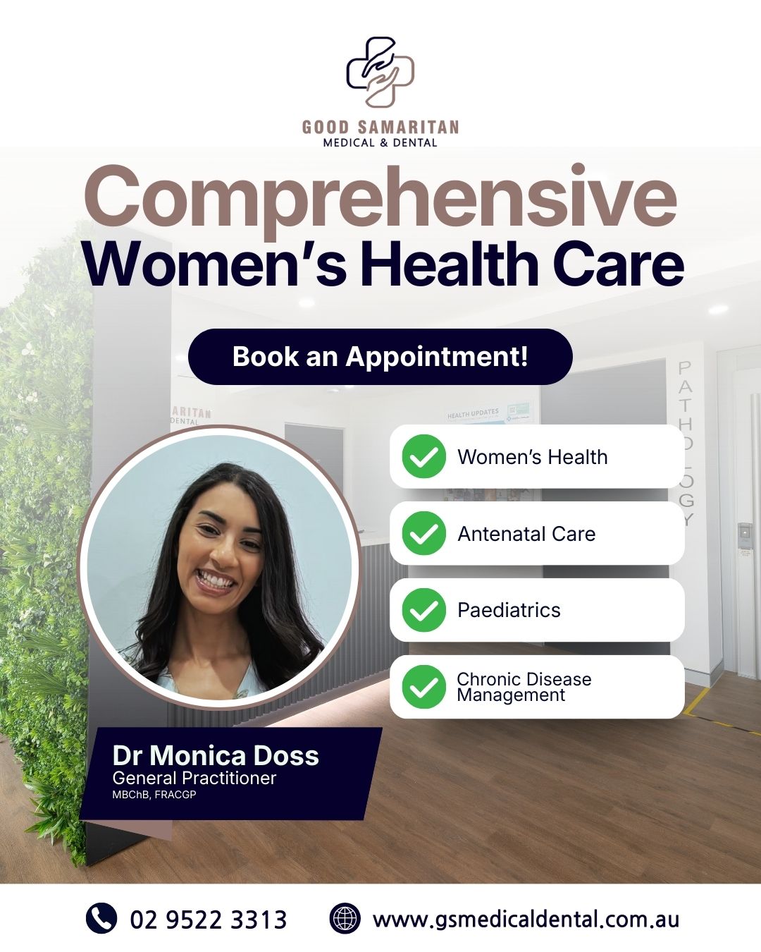 Good Samaritan Medical and Dental Facebook ad: Expert Care for Women & Children-Dr Monica Doss