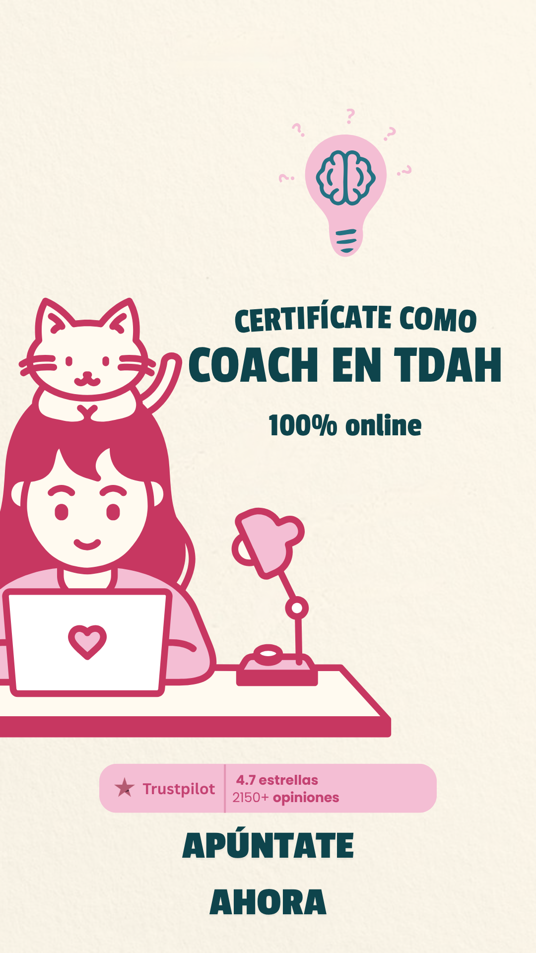 Efficient Coach Facebook ad: Conviértete en coach de TDAH