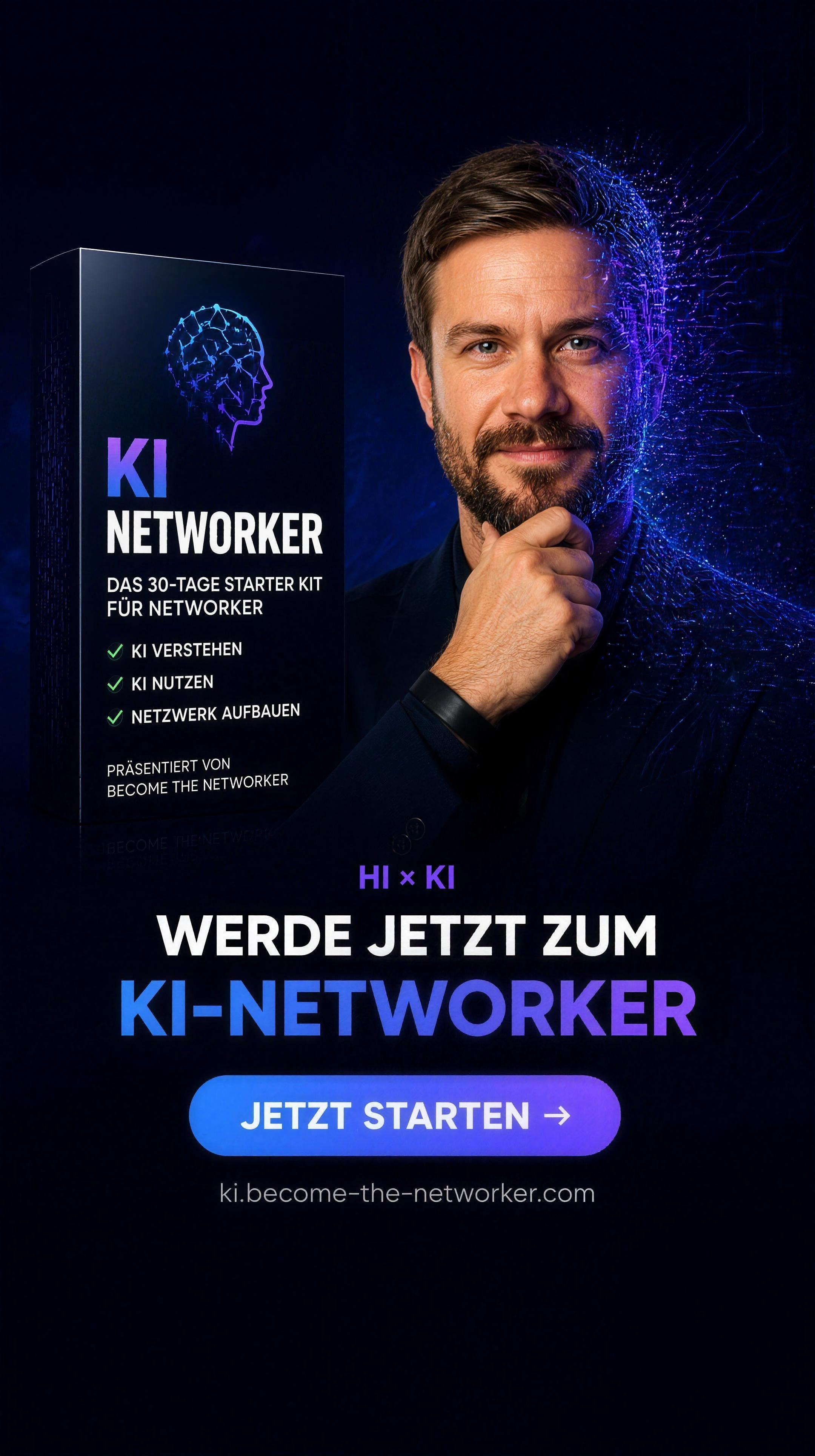 Become the Networker Facebook ad: Werde zum KI Networker, in 30 Tagen