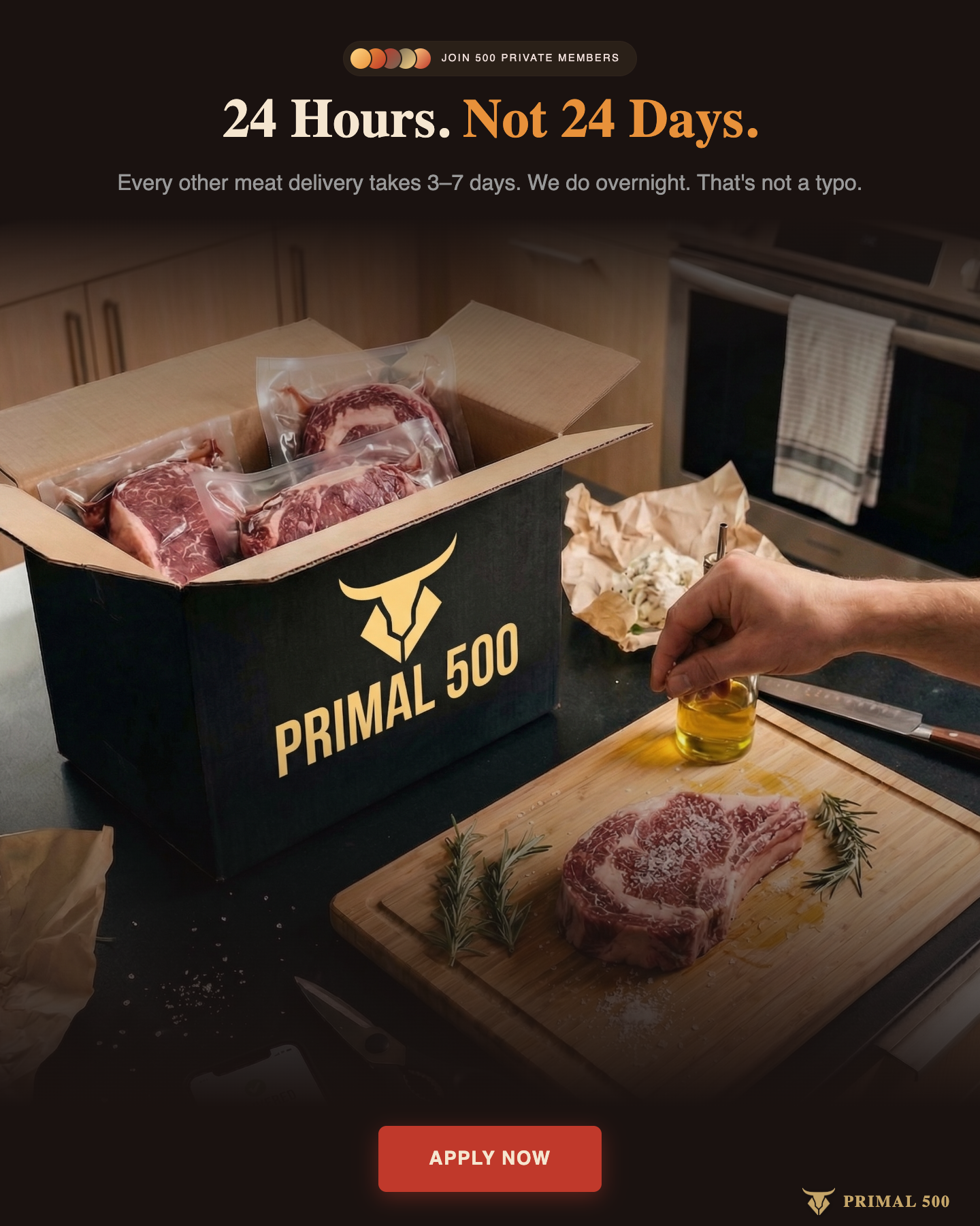 Primal 500 Facebook ad: 24 Hours. Not 24 Days.
