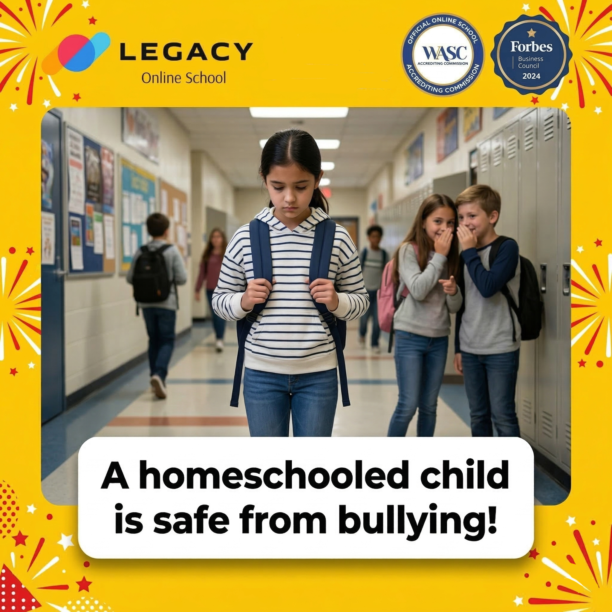 Legacy K12 Online School Facebook ad: Try 3 Live Classes Free @ Legacy Online K12 School