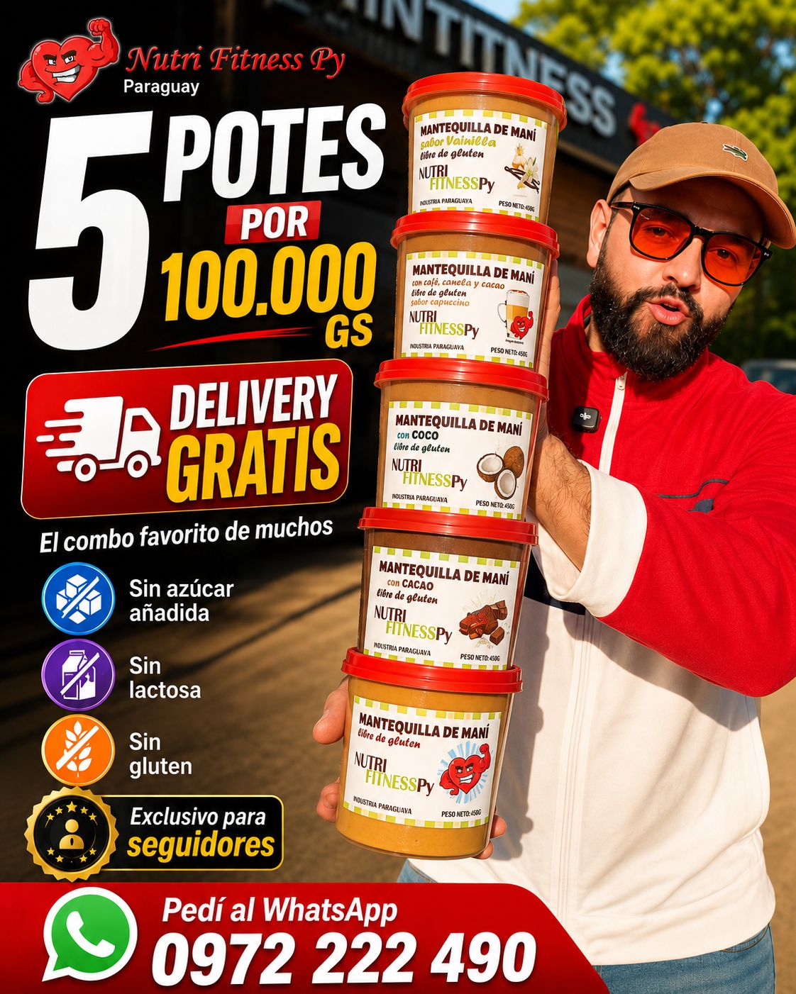 Nutri Fitness PY Facebook ad: Pedí tu combo de 5 potes