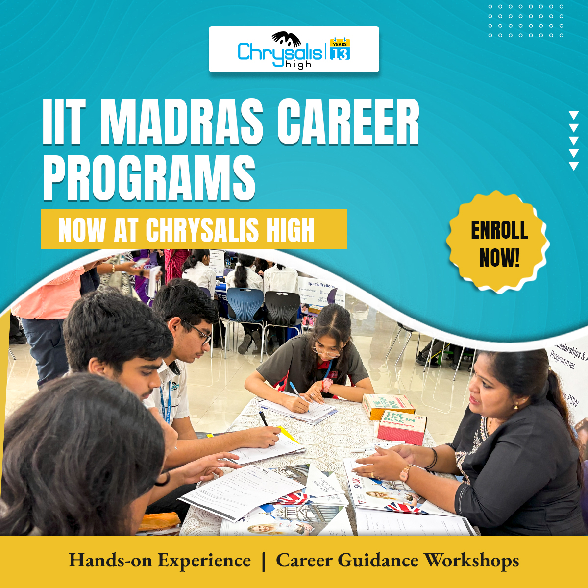 Chrysalis High Facebook ad: Explore IIT Madras Career Programs at Chrysalis High