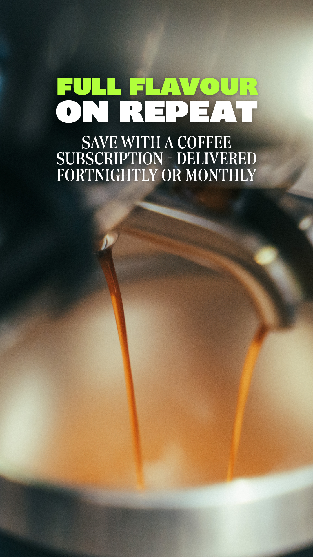 Kickback Coffee Facebook ad: Full flavour every single day