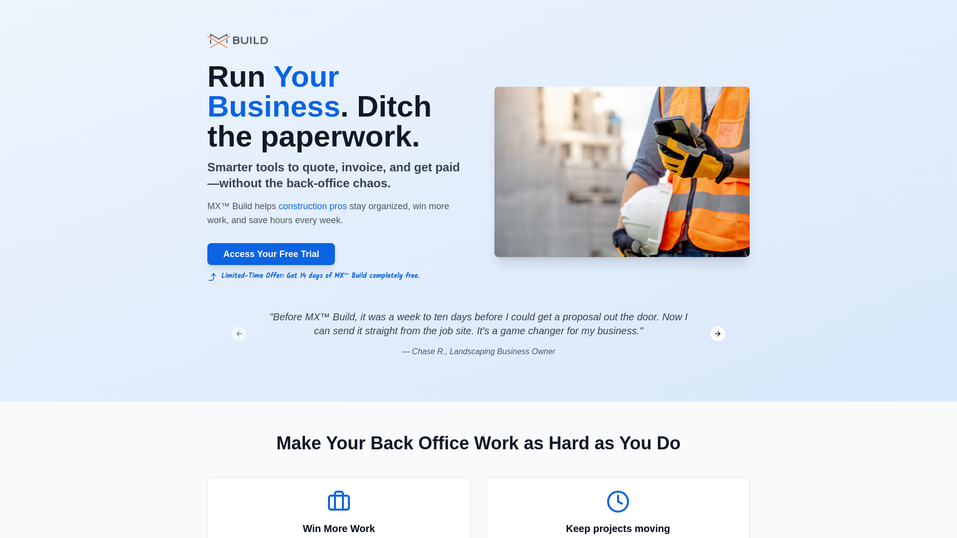MX Build Facebook ad: Same software. $49 a month.