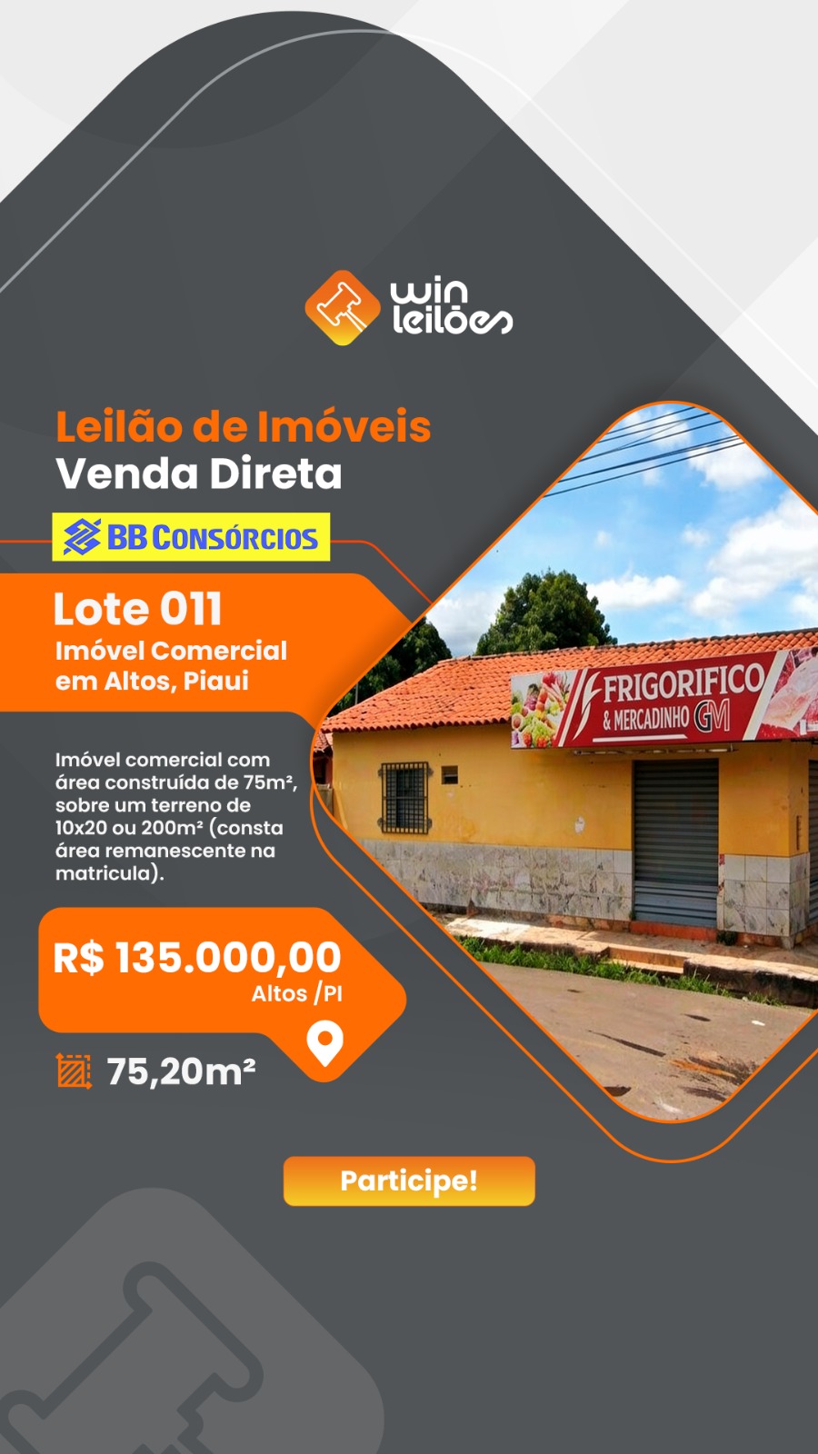 Win leilões 2 Facebook ad: LEILÃO DE IMÓVEIS DO BB CONSÓRCIO - Lista de Lotes (ID…