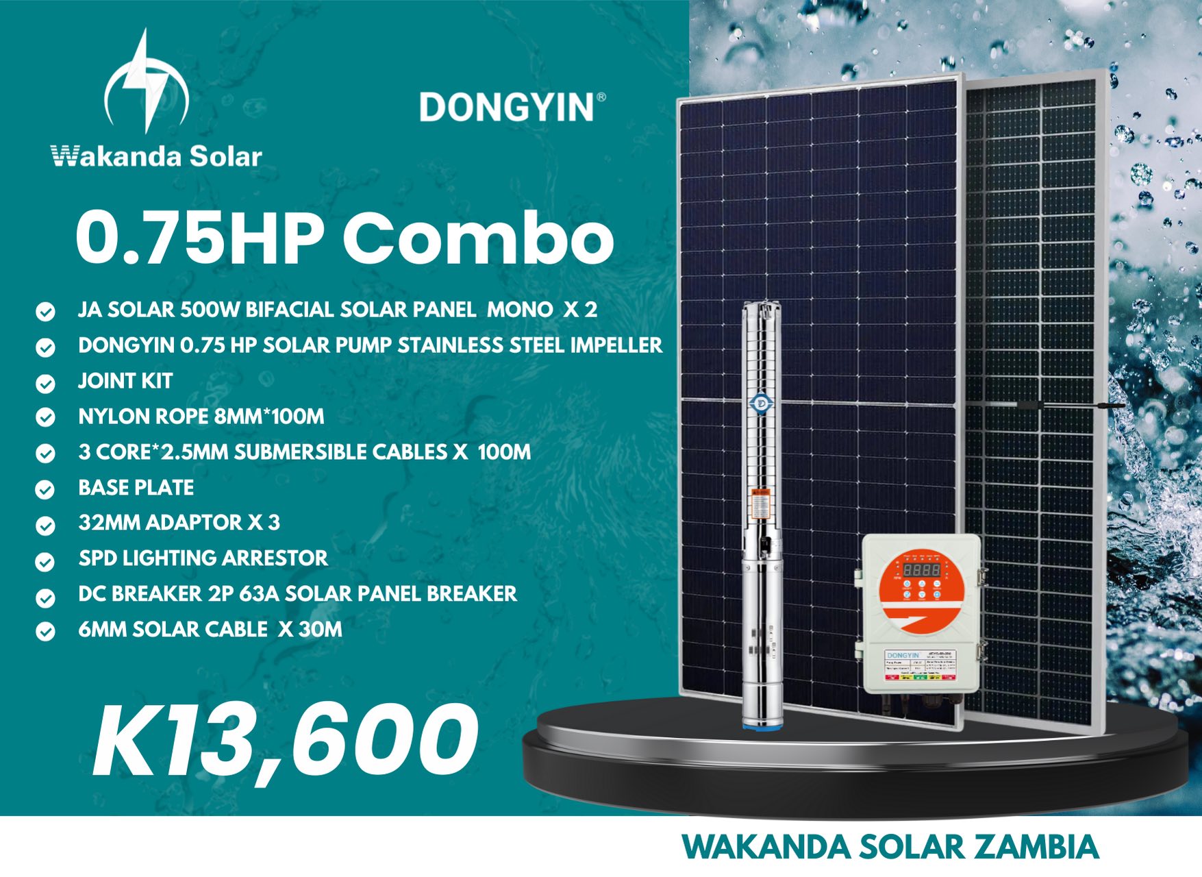 Dongyin Pump Zambia Facebook ad: Looking for a solar pumping system you can…