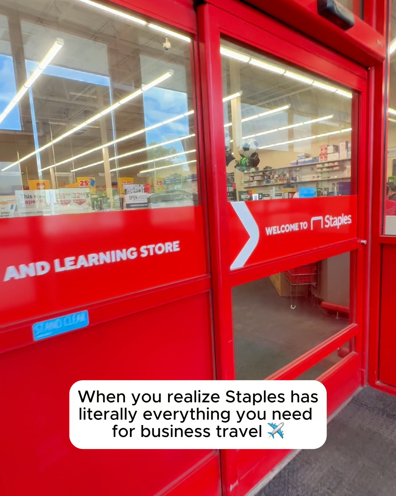 Staples Facebook ad: Business travel essentials