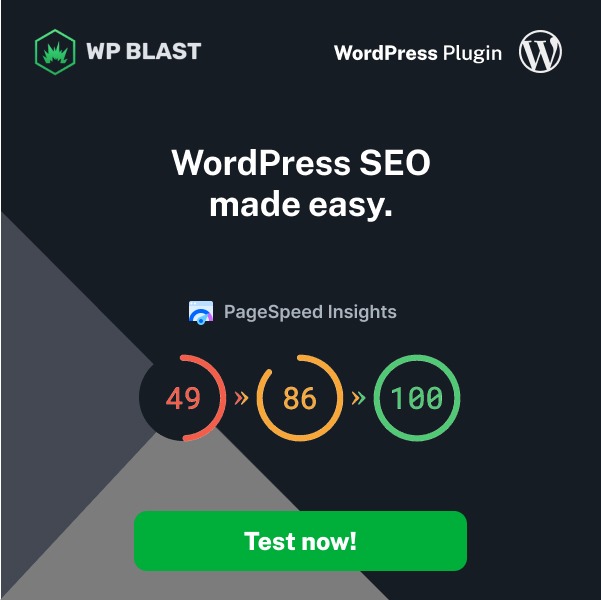 WP Blast - SEO & Performance Wordpress Plugin Facebook ad: WP Blast - SEO + Performance WordPress plugin