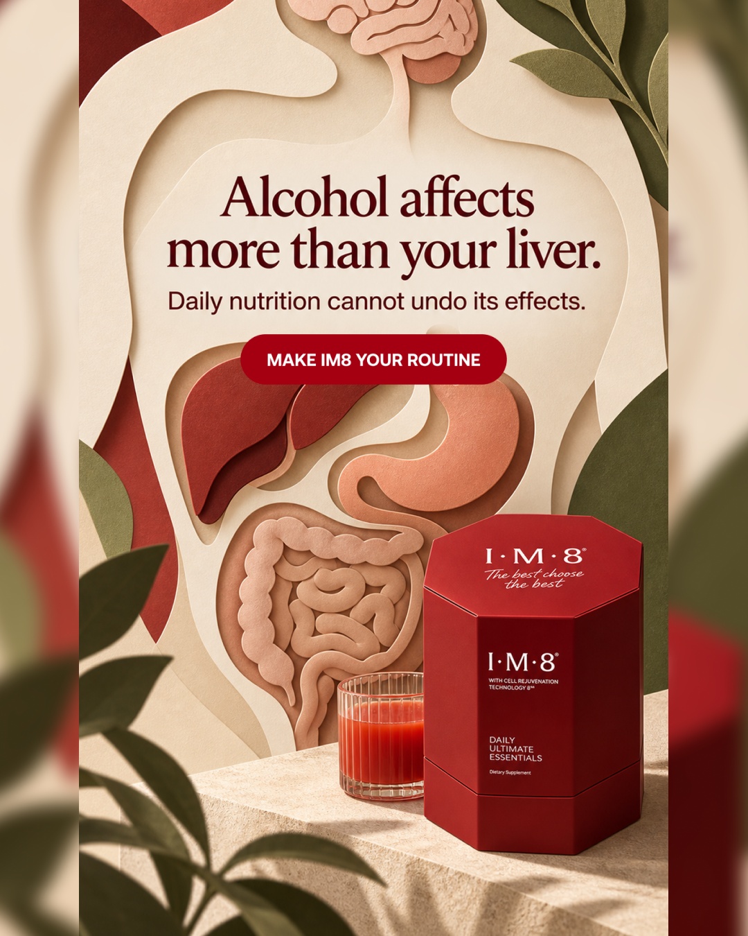 IM8 Health Facebook ad: Your Body Is Keeping Score.