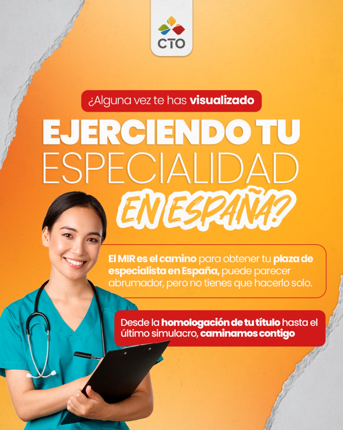 Grupo CTO México Facebook ad: ¿Pensando en ejercer tu especialidad en España?