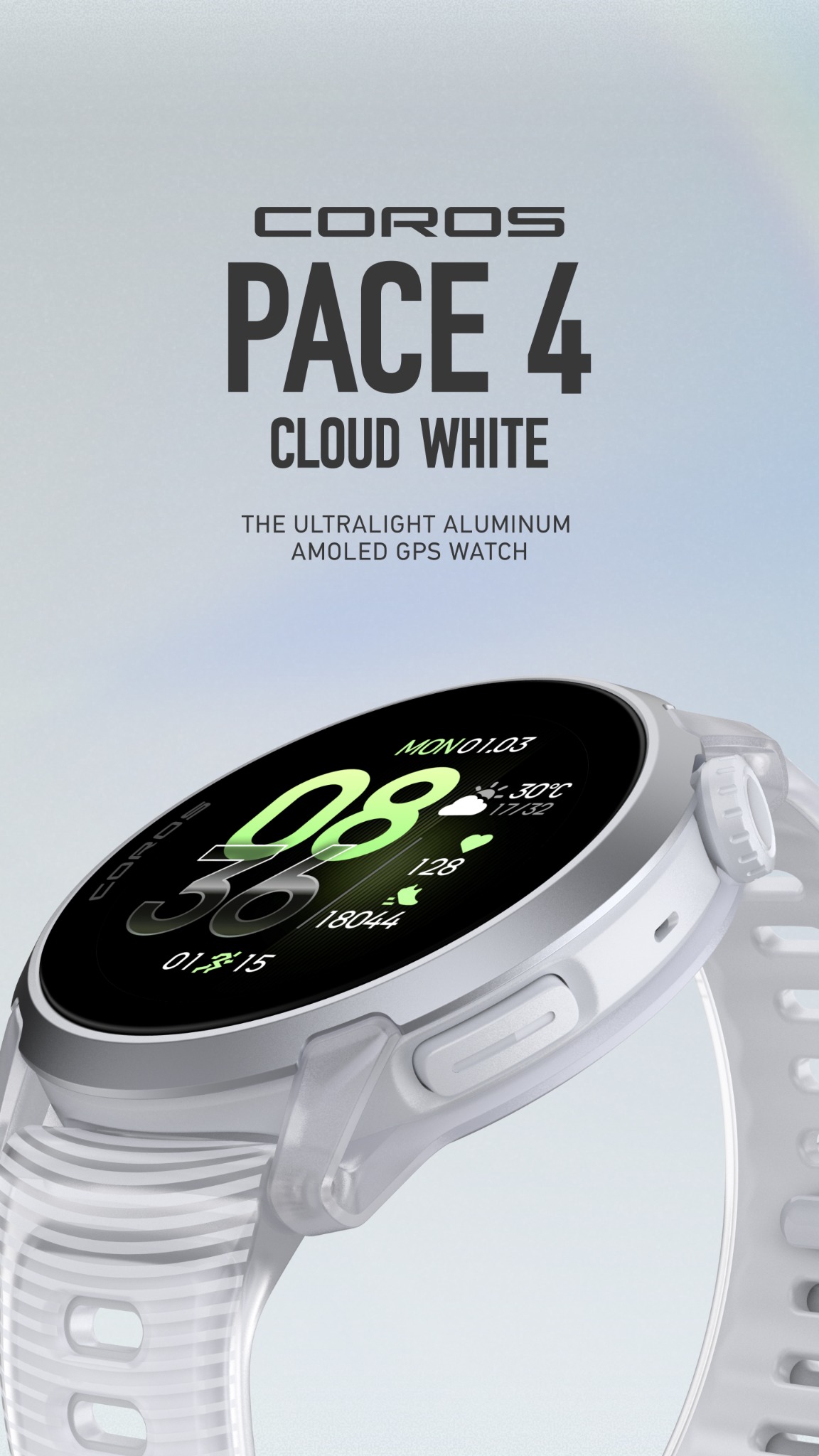 COROS Australia & New Zealand Facebook ad: PACE 4 CLOUD WHITE