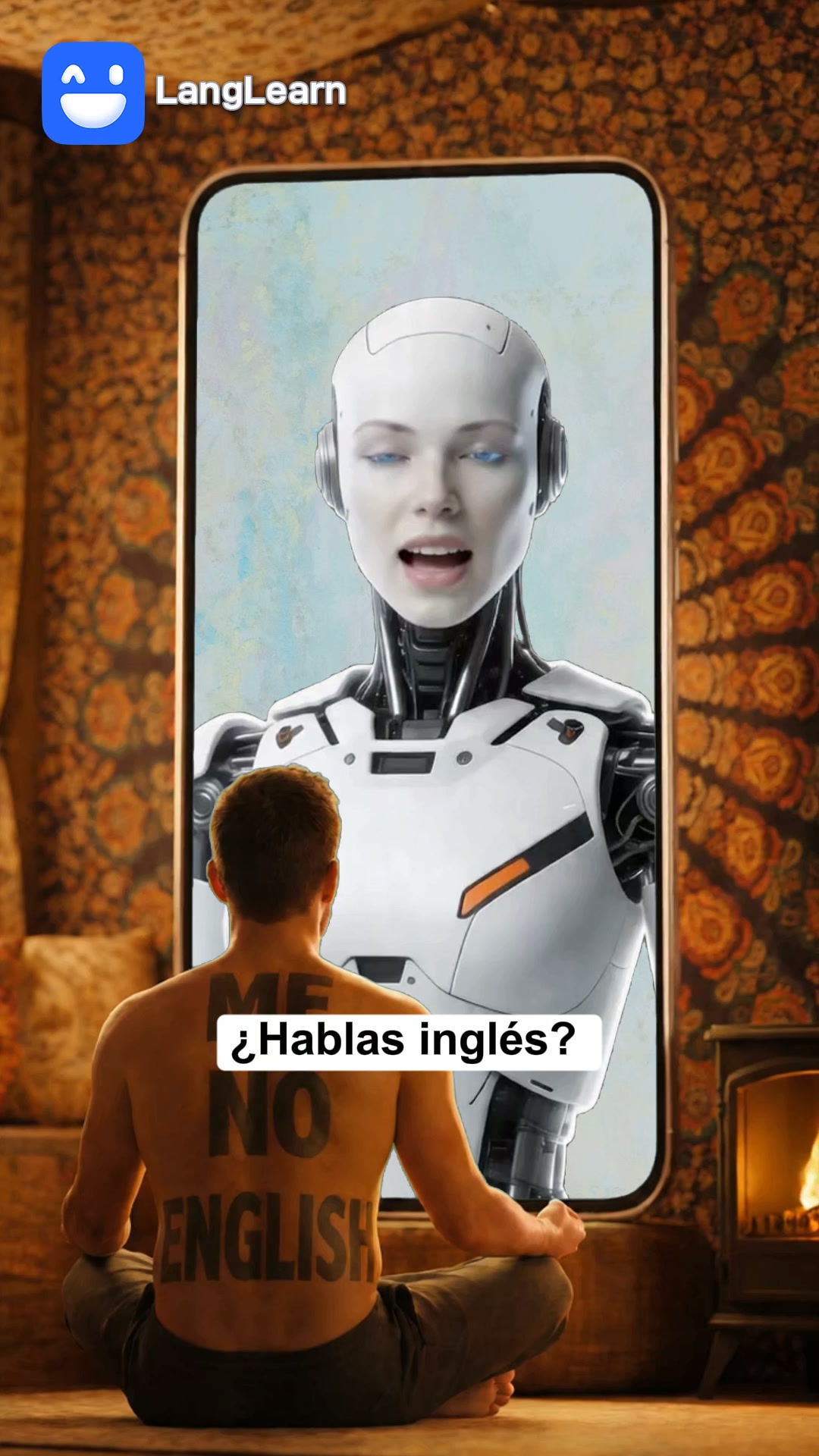 Langlearn: language learning Facebook ad: Speak More. Learn Fast.