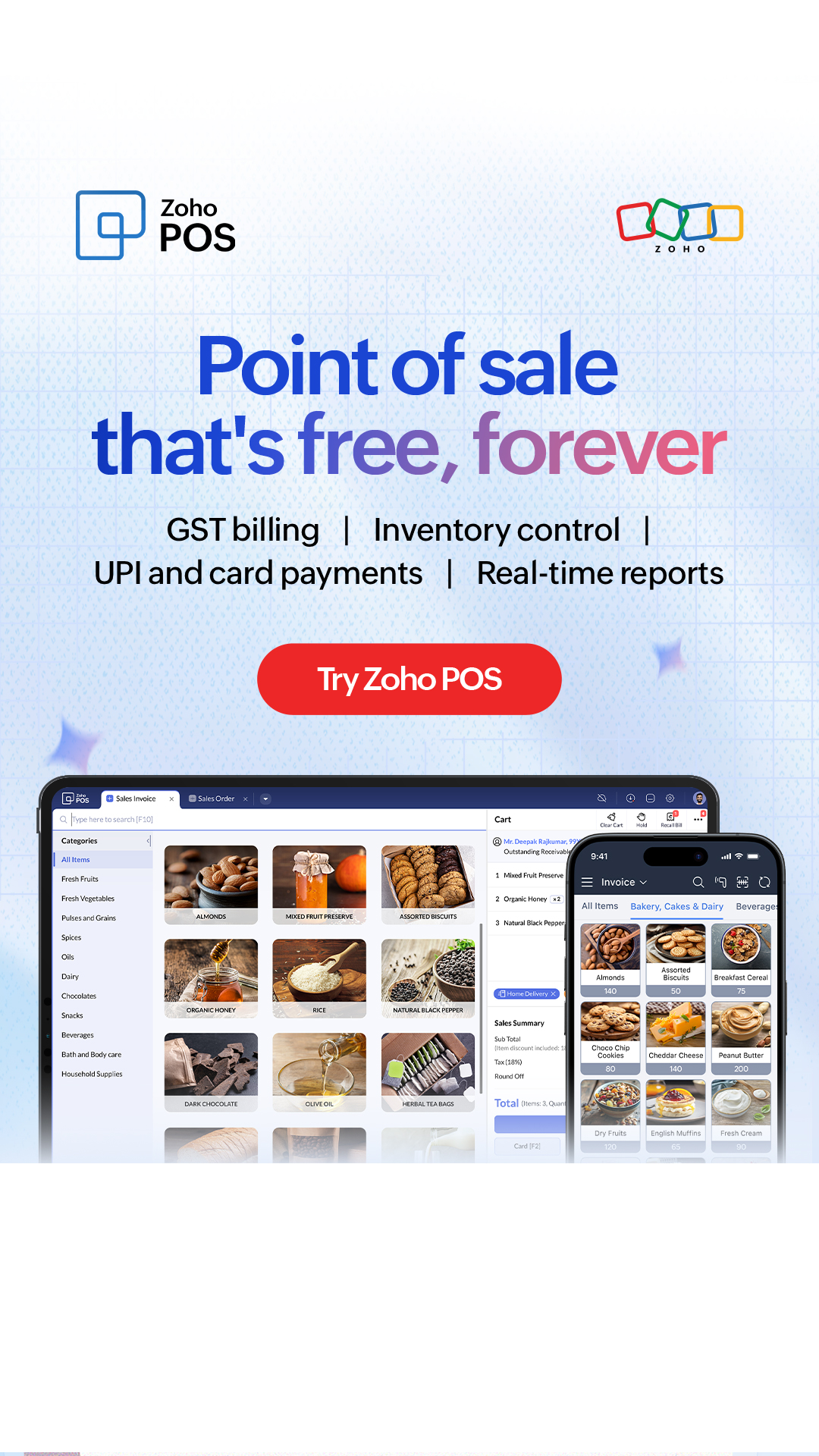 Zoho POS Facebook ad from May 26, 2026