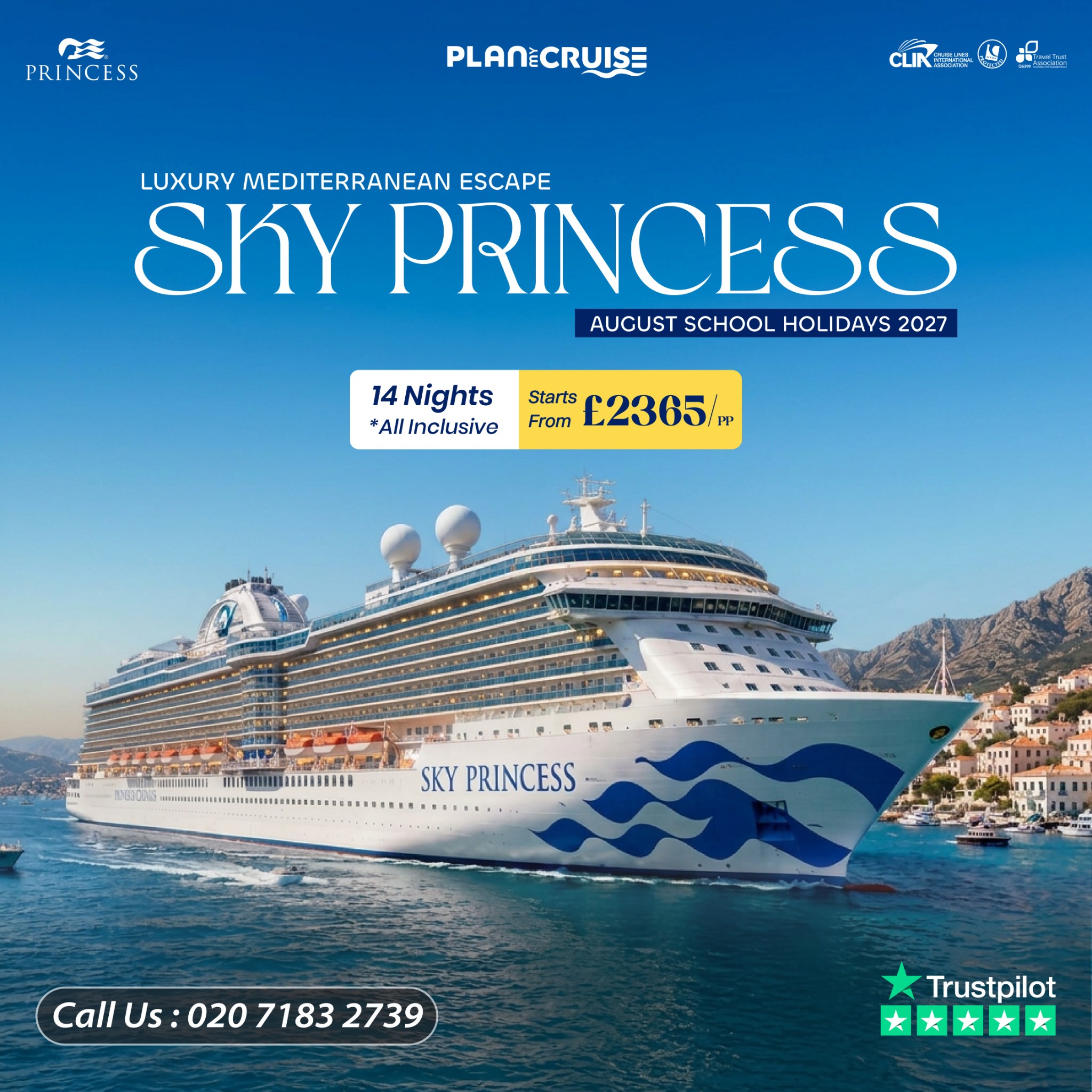 Plan My Cruise Facebook ad: Sky Princess from £2,365pp