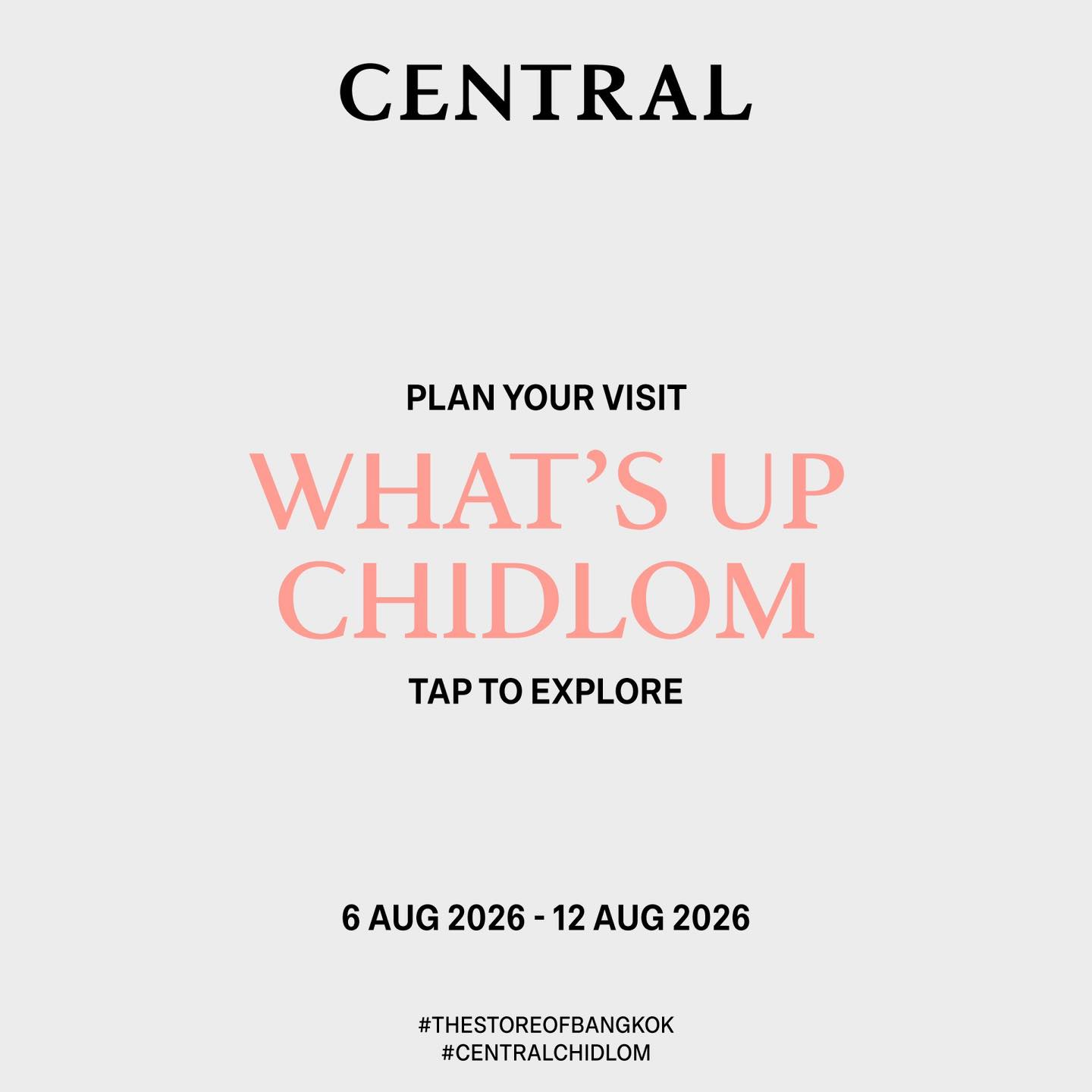 Central Chidlom Facebook ad: Join us at Central Chidlom this week!