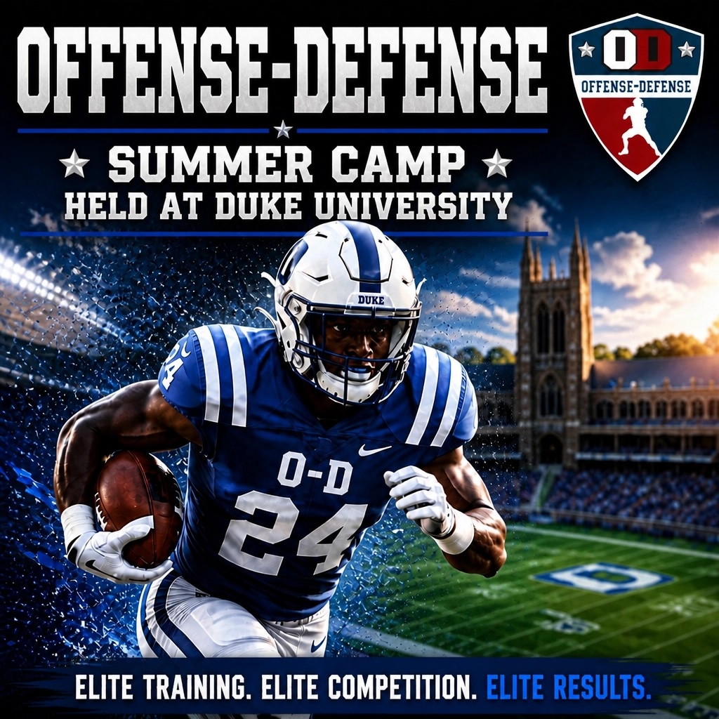 Offense-Defense Football Camps Facebook ad: Your athlete dreams of playing at the next…