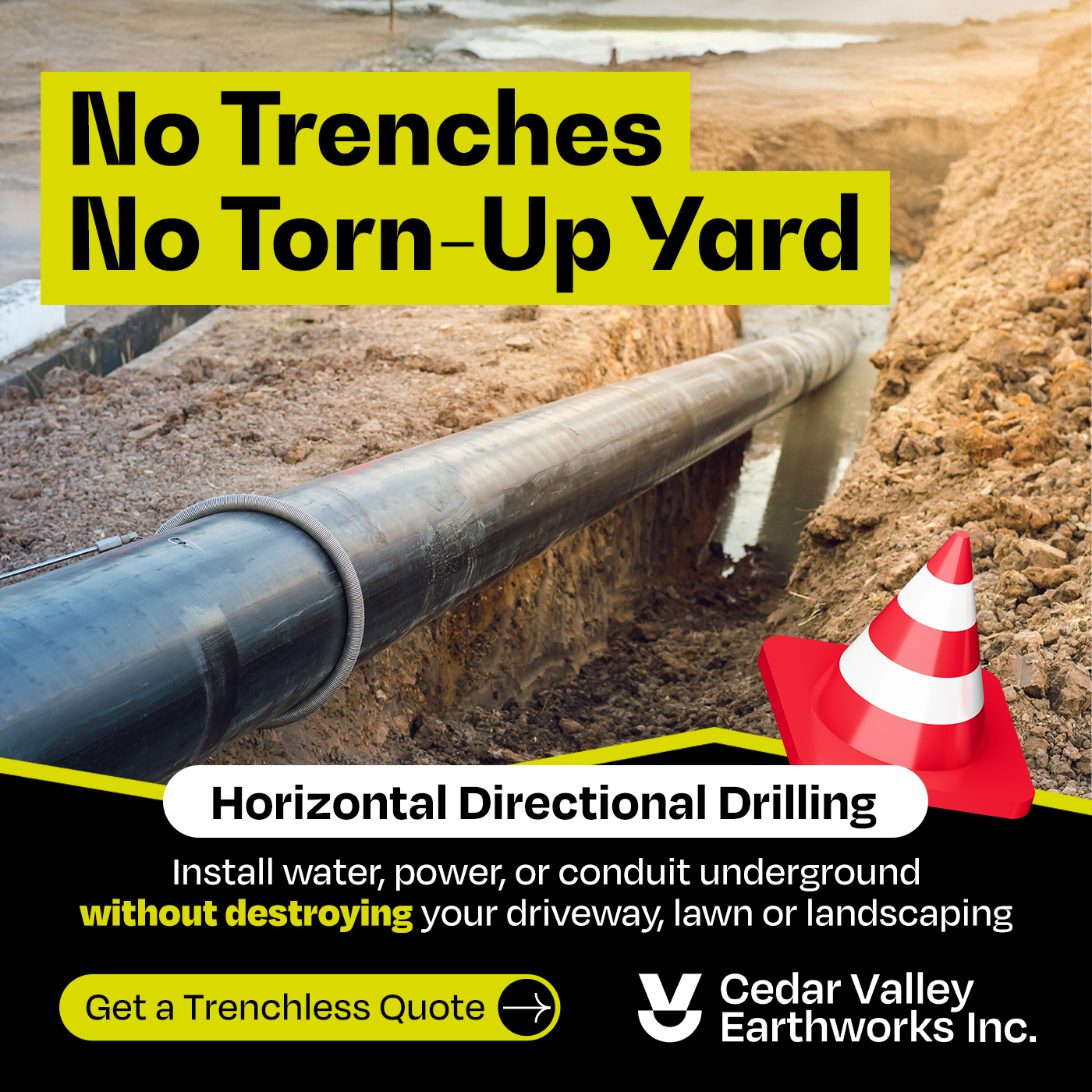 Cedar Valley Earthworks Facebook ad from Feb 11, 2026