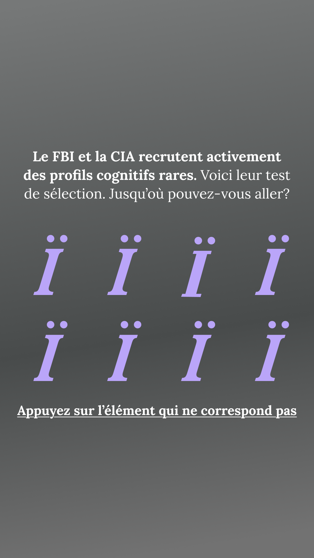 International Brain Test Facebook ad