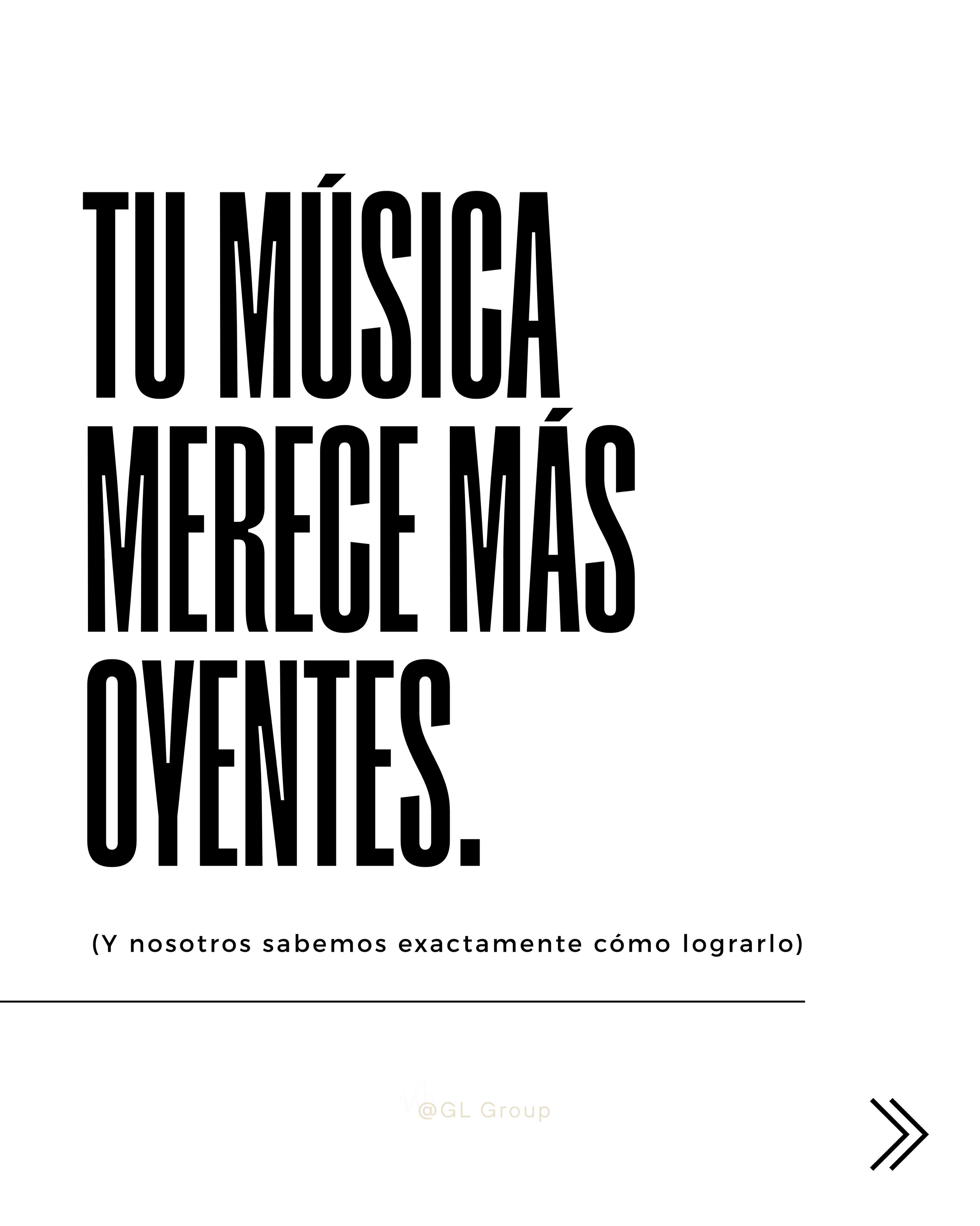glgroup___ Facebook ad: Tu música no necesita más suerte.