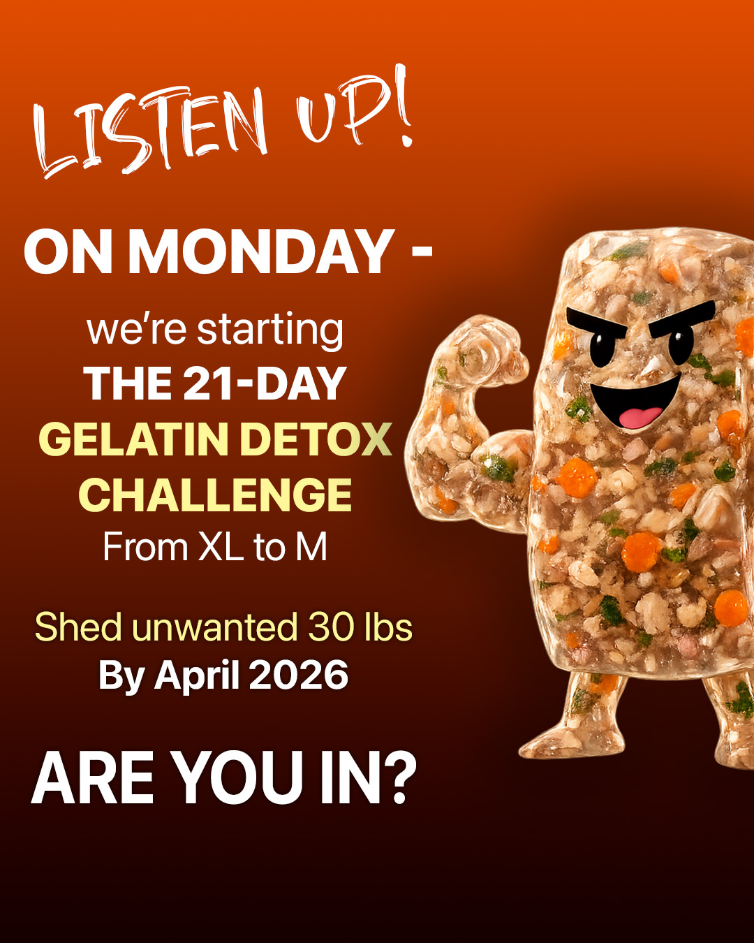 No Carbs Challenge Facebook ad