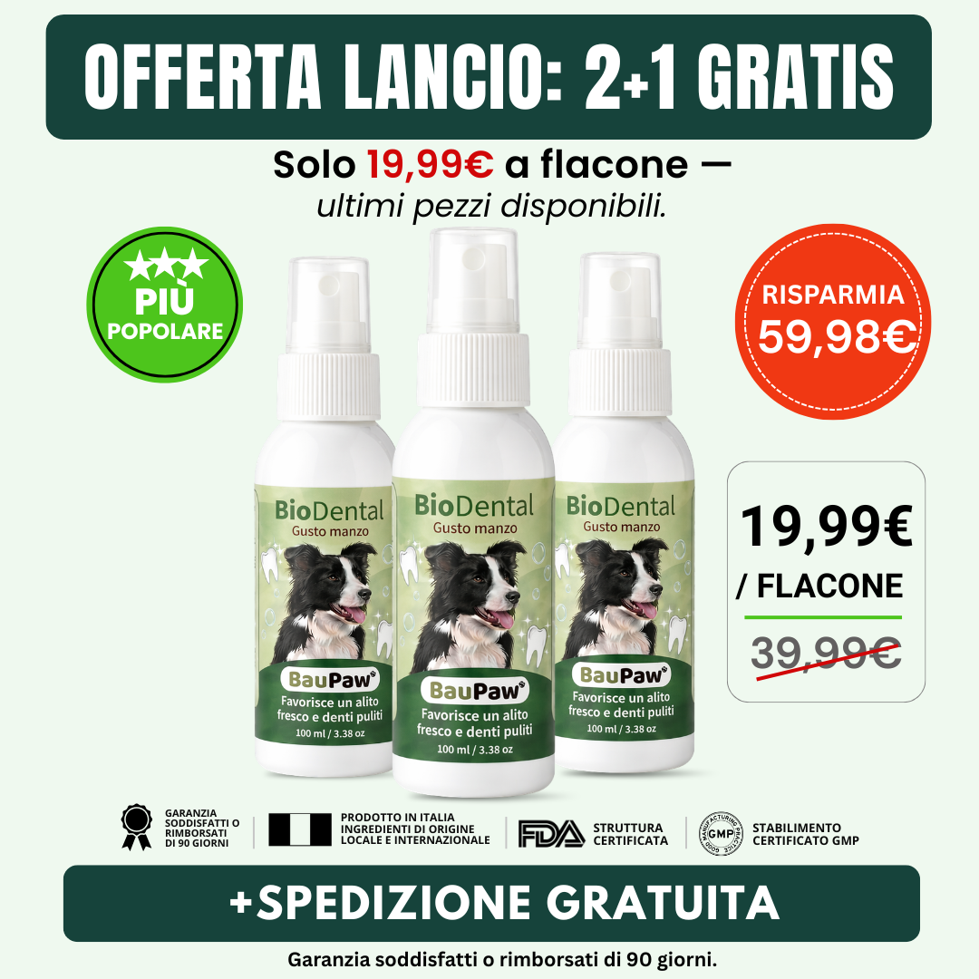 Amici a 4 Zampe Facebook ad: 5 secondi al giorno. Niente più detartrasi.