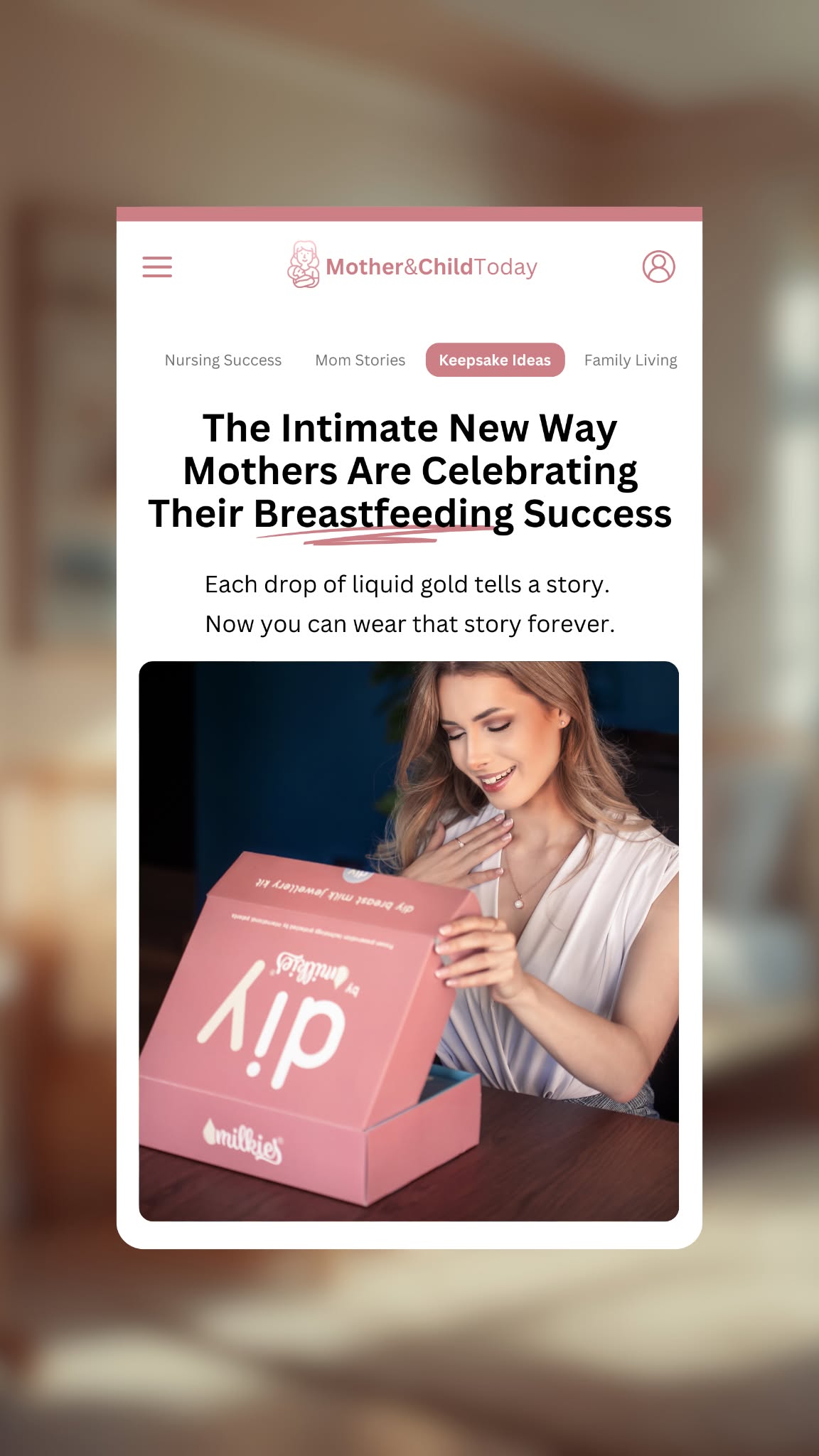 DIY by Milkies Breast Milk Jewelry Kit Facebook ad