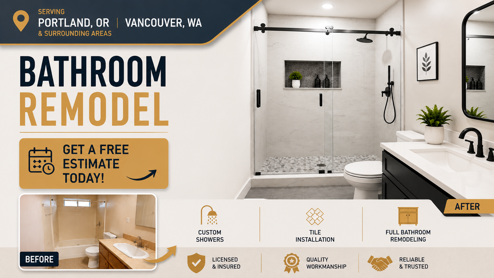 RoVi Company LLC Facebook ad: Complete Bathroom Renovation