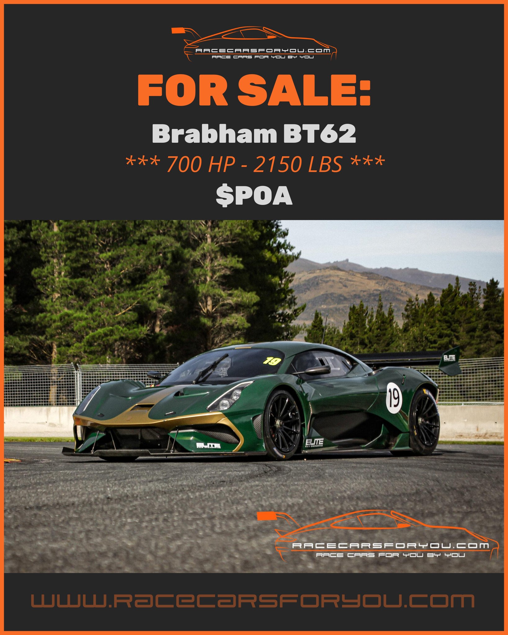Race Cars for You Facebook ad: FOR SALE: Brabham BT62
