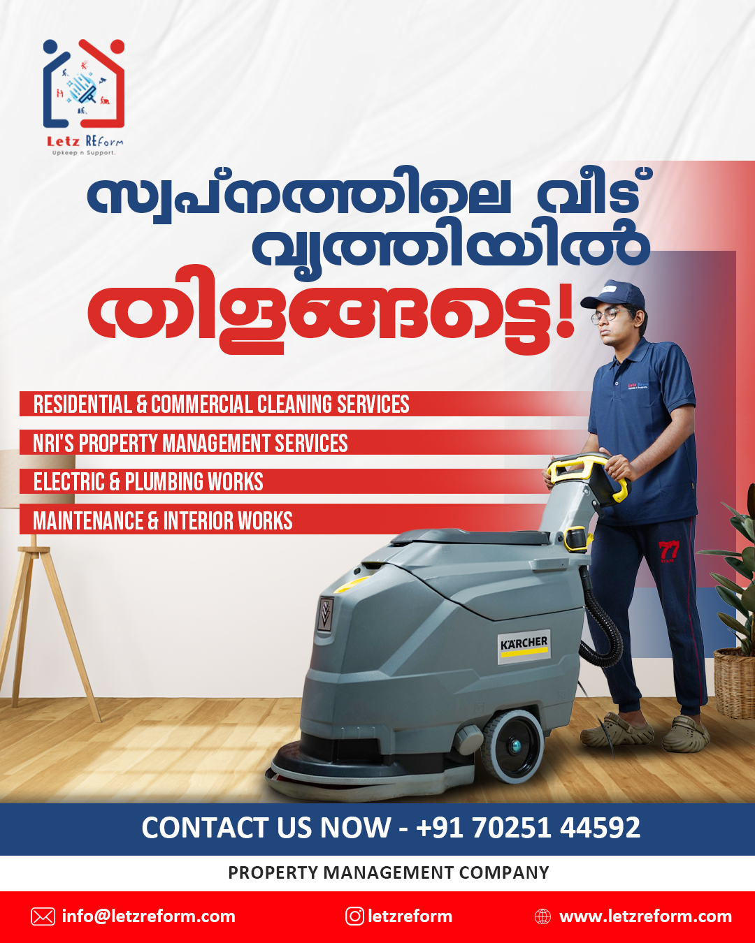 Letz Reform Facebook ad: Property Management Service