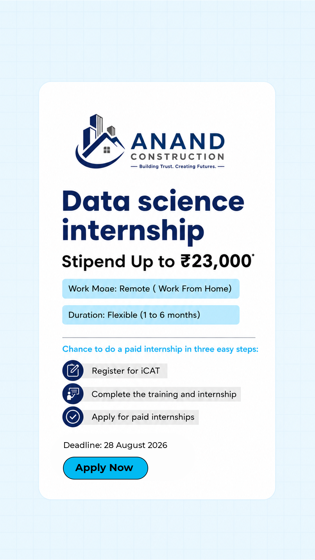 Internship Studio Facebook ad from Jul 31, 2026