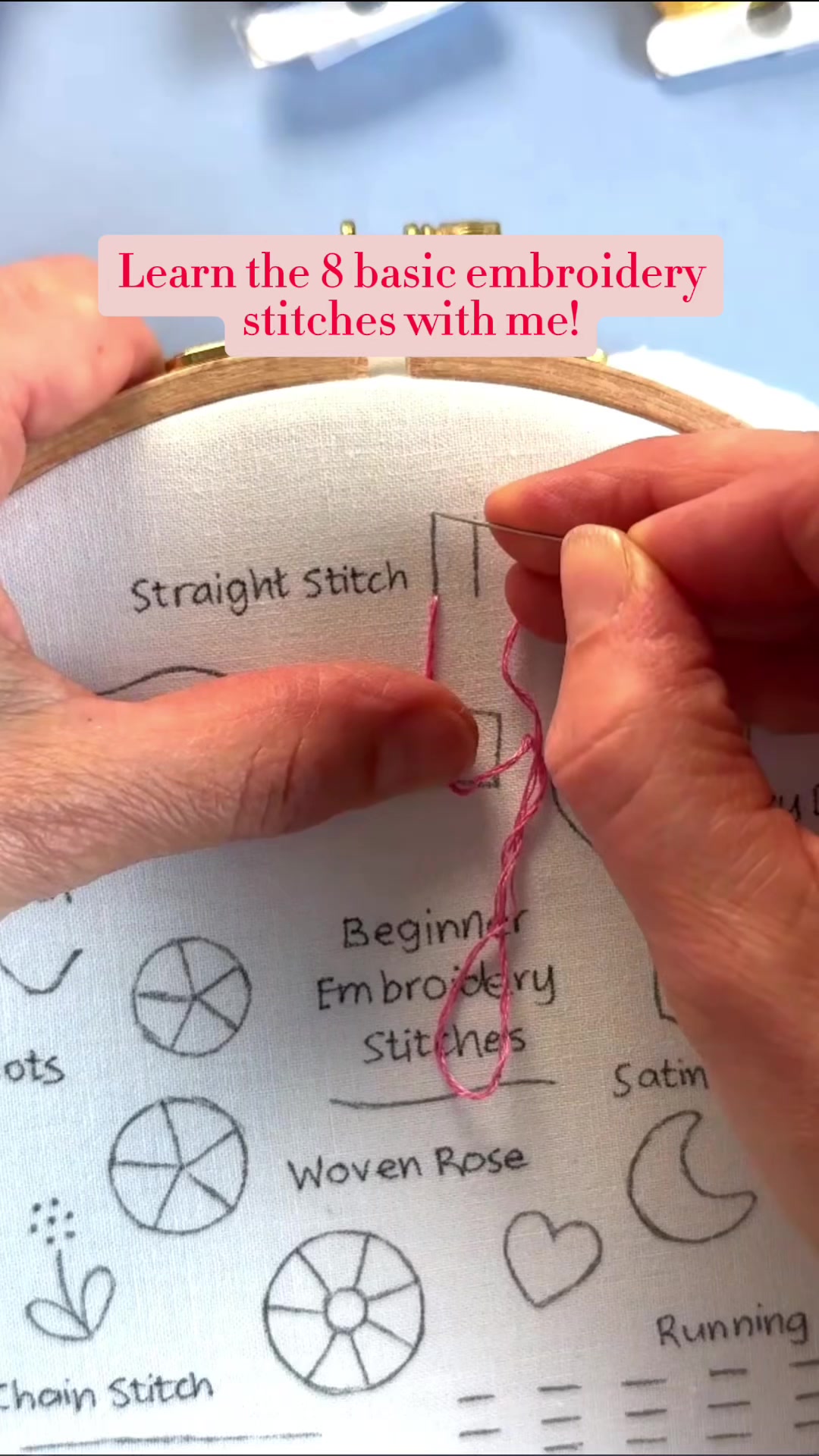 Clever Poppy Facebook ad: Learn the 8 Basic Embroidery Stitches