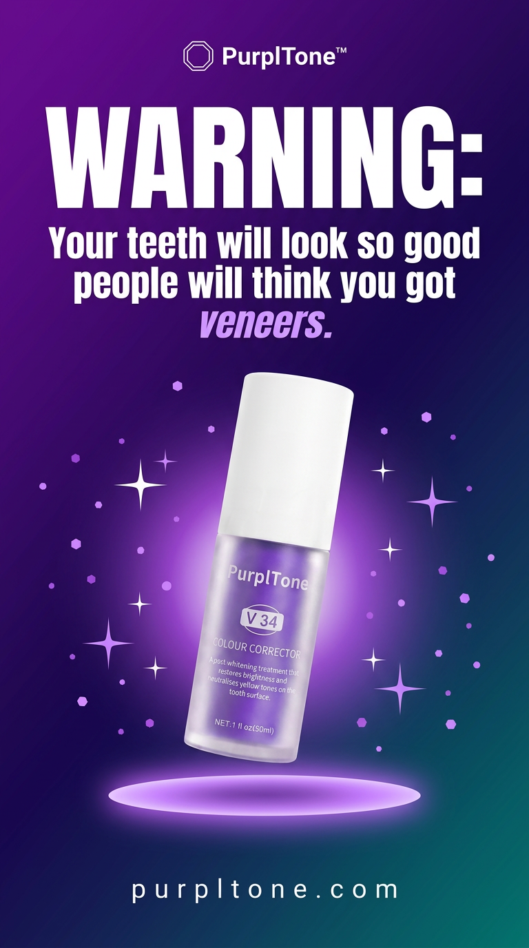 PurplTone Facebook ad: Warning: people will notice your smile