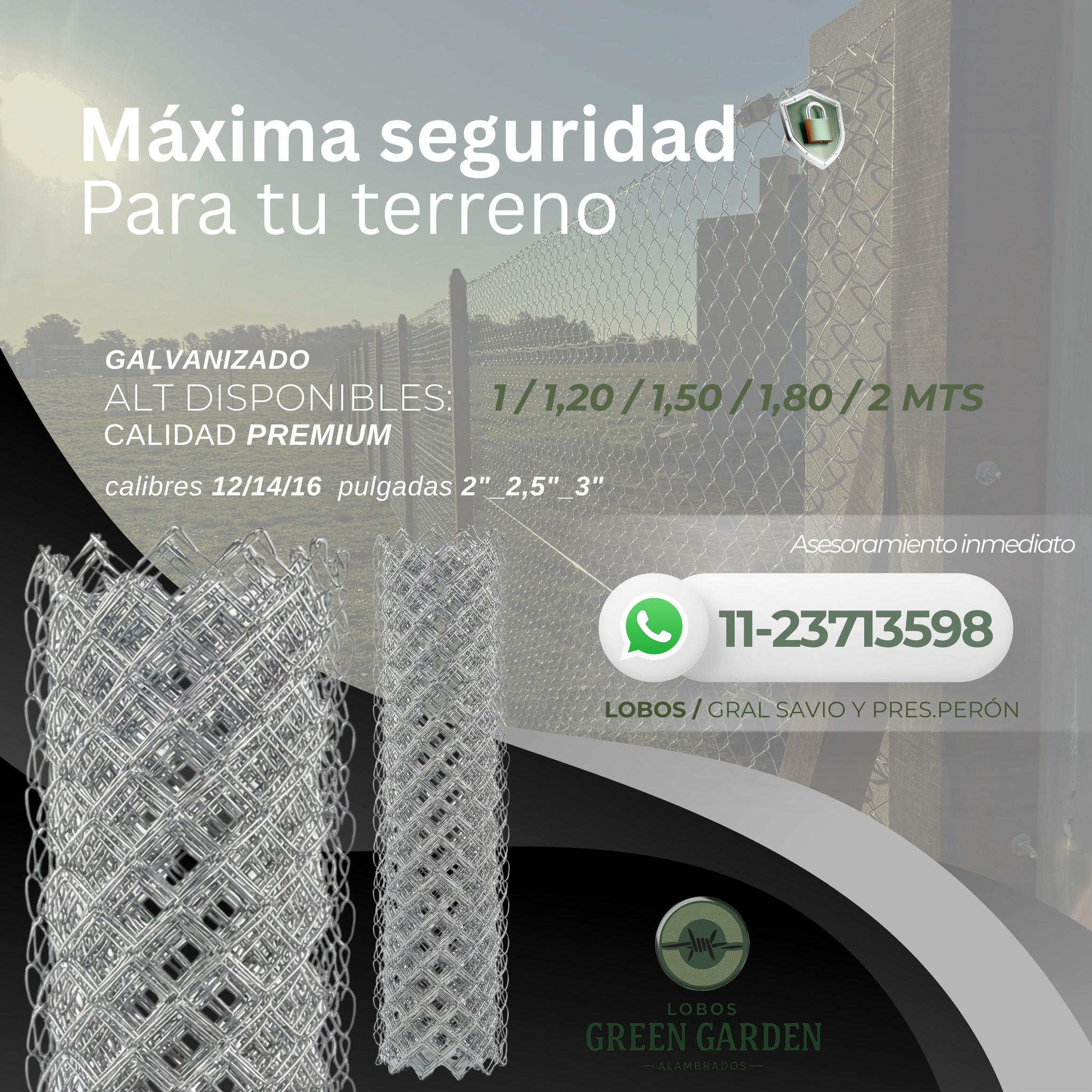 Green Garden Facebook ad: ¿NECESITÁS CUBRIR GRANDES PERÍMETROS YA?