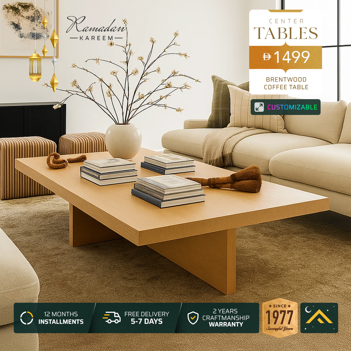 Asghar Furniture Facebook ad: Make your living room festive with stylish coffee…