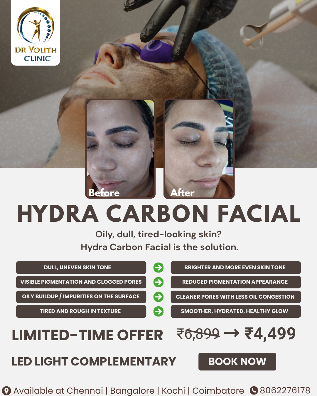DR youth Clinic Facebook ad: Oily & Dull Skin? Try This Facial