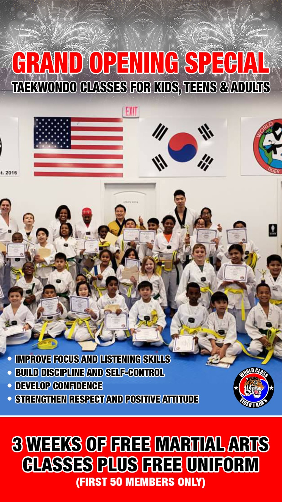 Tiger J Kim's World Class Tae Kwon Do Facebook ad