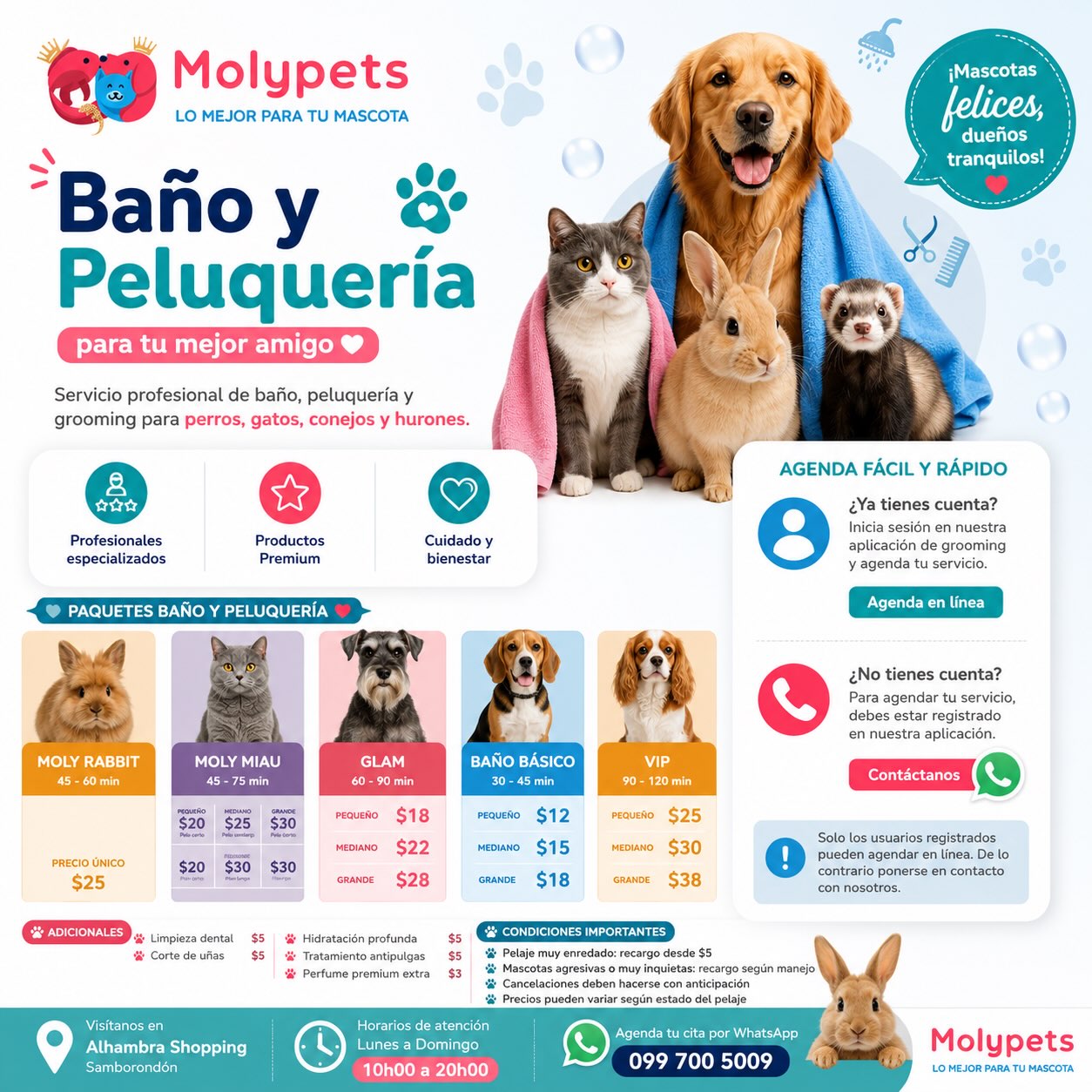 Molypets Facebook ad: ¡Tu mascota merece el mejor cuidado!