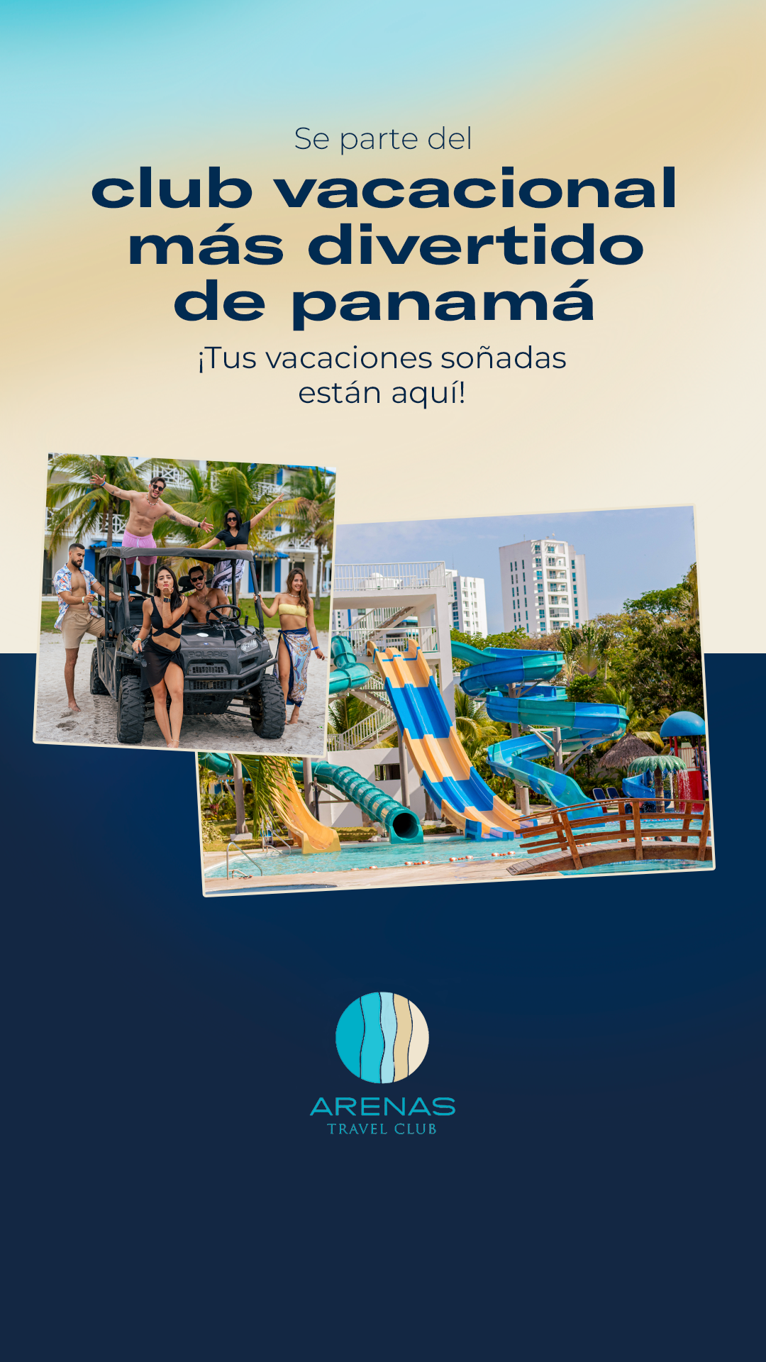 Arenas Travel Club Facebook ad from Jul 3, 2025