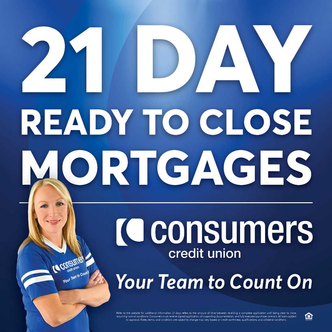 Consumers Credit Union Facebook ad: Your first step to owning your own home.