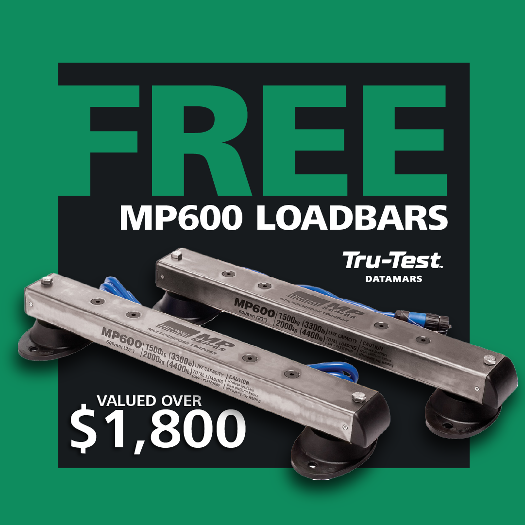 Datamars Livestock AU Facebook ad: Receive a FREE set of Tru-Test MP600 Loadbars