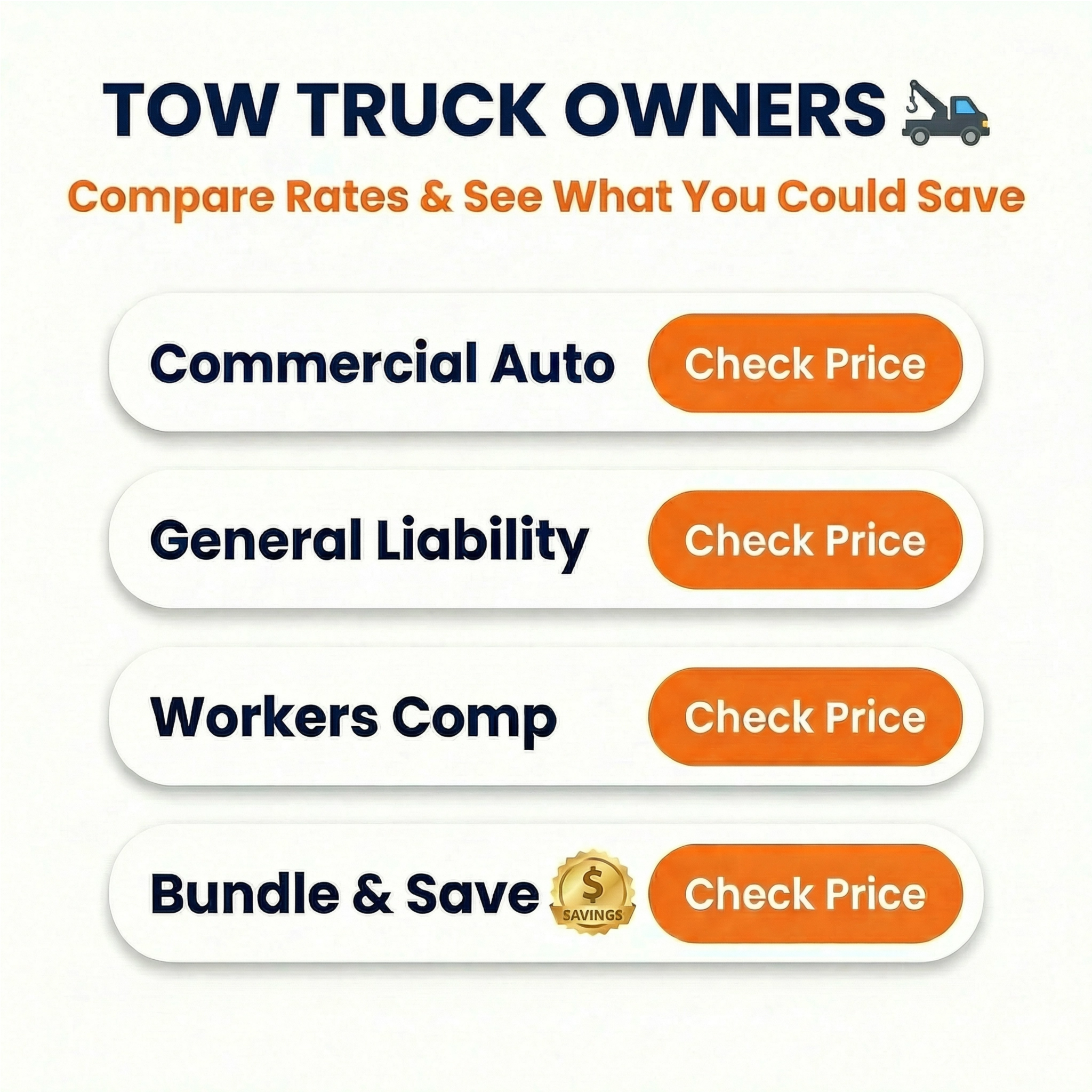 Compare Commercial Insurance Quotes Facebook ad: Tow Truck Owners:, Stop Overpaying for Commercial Insurance!